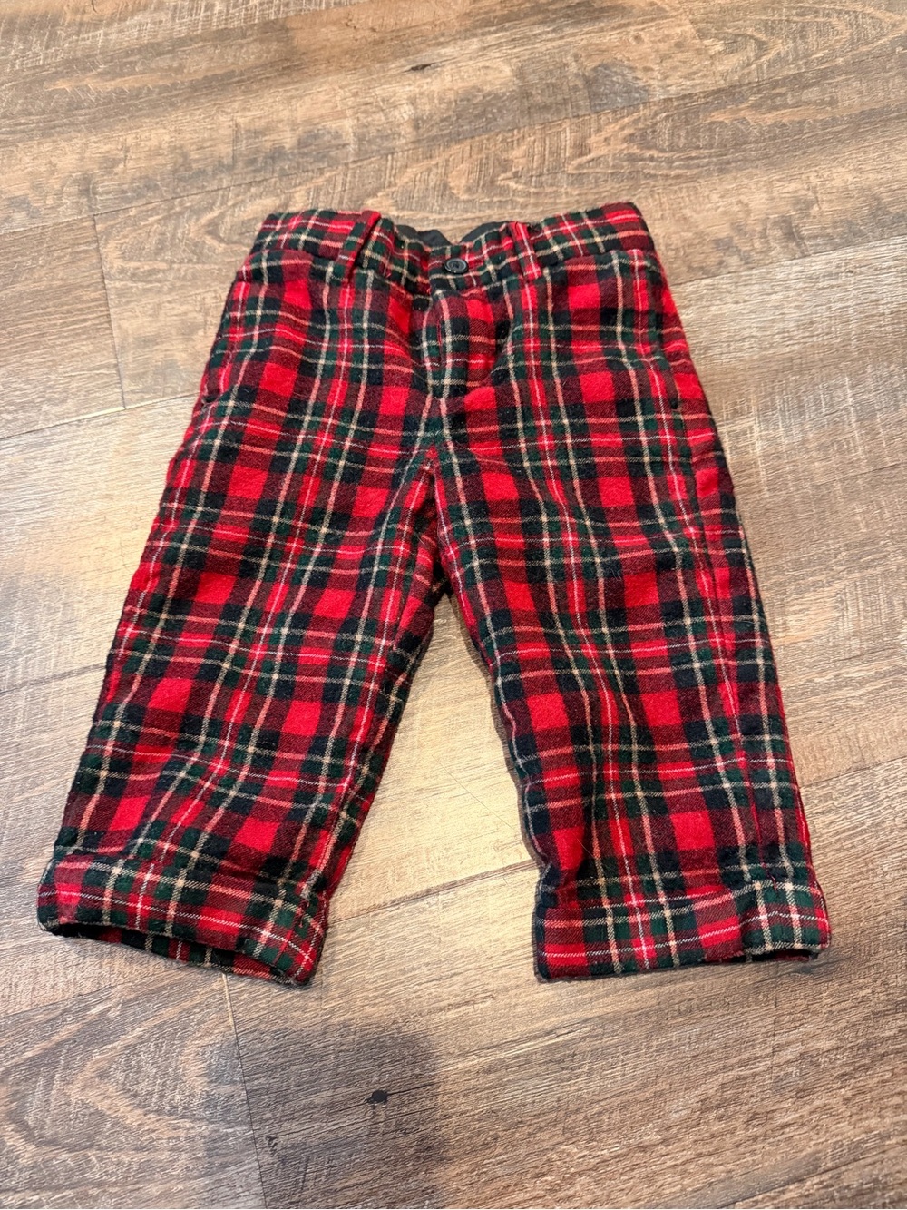 Janie and Jack Red Plaid Wool Pants Toddler 18-24 Months Holiday Tartan Lined